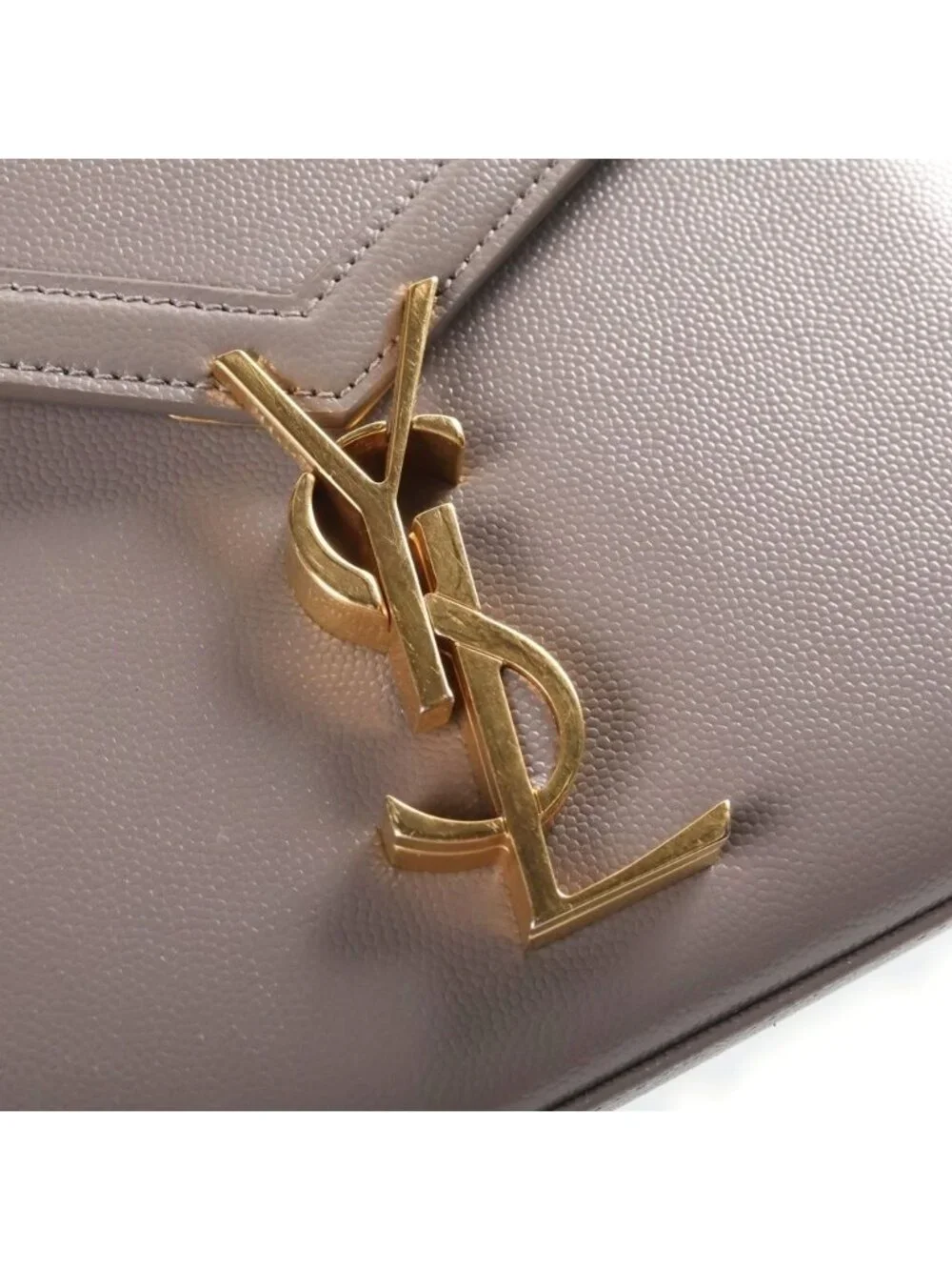 Saint Laurent Paris Cassandra Top Handle 2-Way Shoulder Bag Leather Gray